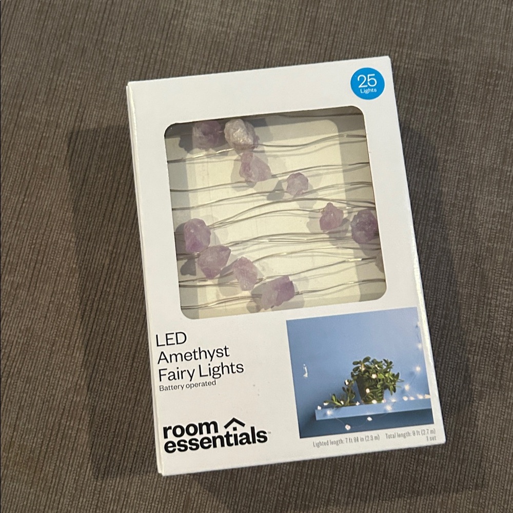 ROOM ESSENTIALS LED Amethyst Fairy Lights NEW (Battery operated, not included!)
